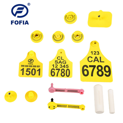 FOFIA RFID Tag auricolare elettronico Tag di tracciamento animale con termometro per bovini e pecore