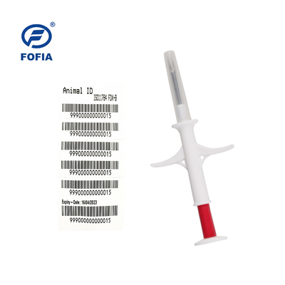 ISO11784/5 fdx-b 15 cifre Identificazione Microchip impiantabile con6 etichetta adesiva a codice a barre