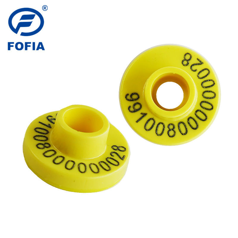 Certificato ICAR 134.2kHz FDX-B RFID Tag auricolare elettronico con tensione 350N Per l'identificazione del bestiame Per il tracciamento degli animali
