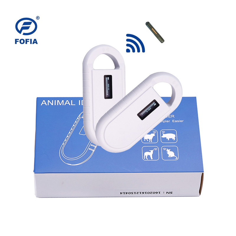 Scanner di microchip per animali bianco OLED 24/7 con lettore RFID incorporato
