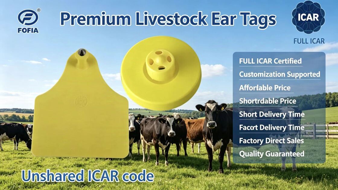 FULL ICAR Certified Waterproof Durable ET956/ET957+T967 Tag auricolari elettronici per il tracciamento e l'identificazione di capre e pecore a supporto del monitoraggio del bestiame e della tracciabilità delle aziende agricole