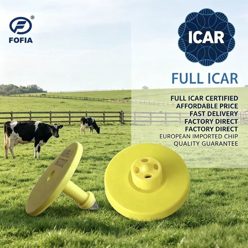 Marchi auricolari elettronici Design in TPU durevole certificato ICAR per il monitoraggio del bestiame e sistemi completi di gestione del bestiame