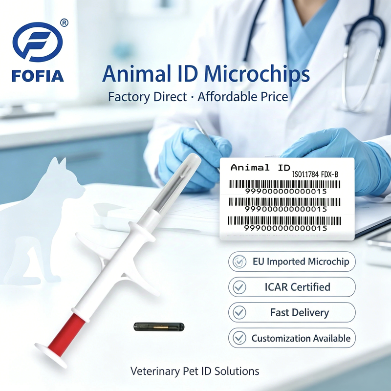 Microchip impiantabile sterilizzato ICAR con ISO11784/5 FDX-B per l'identificazione degli animali