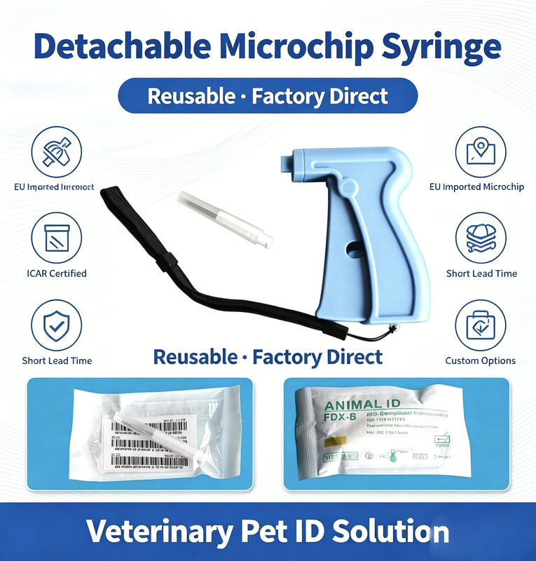 ICAR Certified ISO11784/5 FDX-B 134.2KHz Transponder Microchip per l'identificazione degli animali e il tracciamento RFID