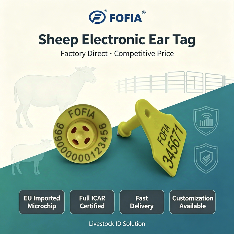 Marchio auricolare elettronico dotato di materiale TPU durevole Certificato ICAR per l'identificazione del bestiame e l'efficienza di tracciamento
