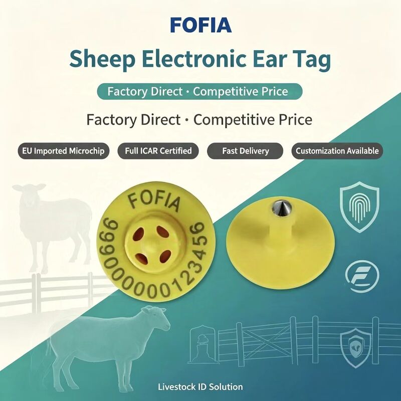 Etichette auricolari elettroniche TPU certificate ICAR per il bestiame caprino e ovino con conformità ISO 11784/11785