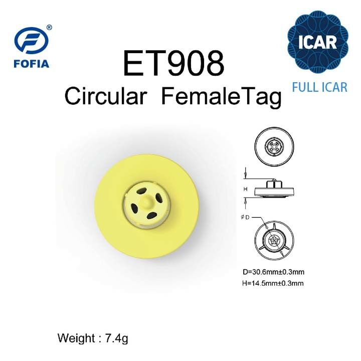 Nuovo tag auricolare RFID FDX-B TPU Full ICAR Numerazione Pecora Animale Rotondo Chiuso 134.2kHz Tag auricolari elettronici con garanzia di 5 anni
