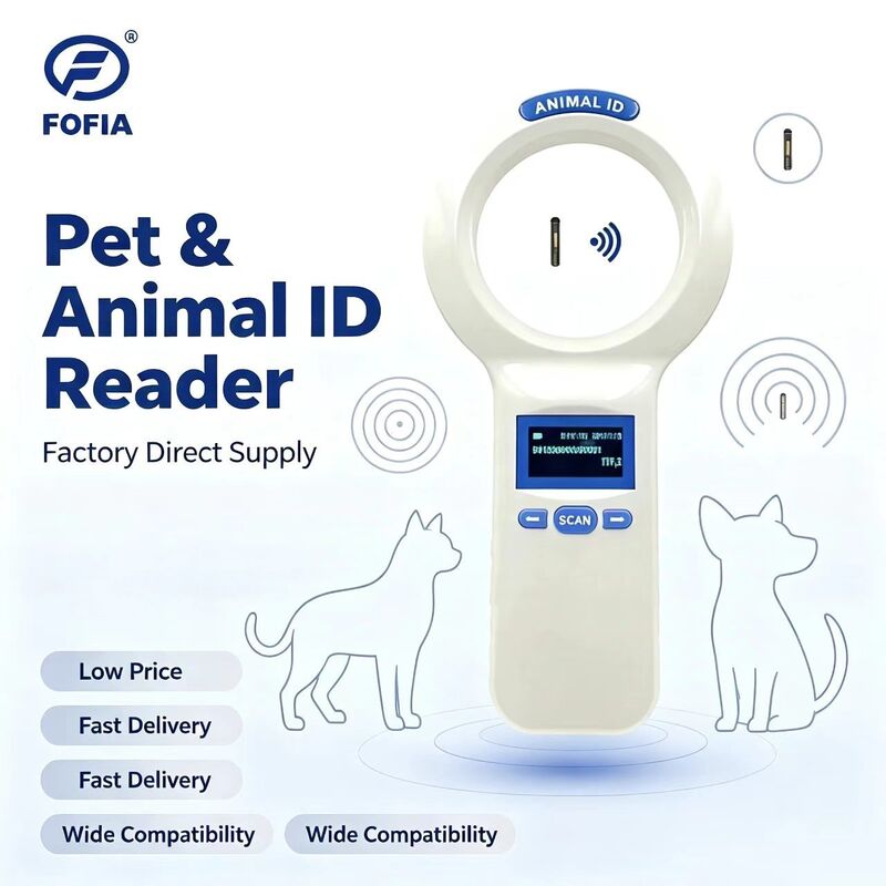 Lettore portatile impermeabile FOFIA PT200 RFID Schermo OLED 128x64 Lettura a lunga distanza Protocollo ISO11784/5 da 10-20 m