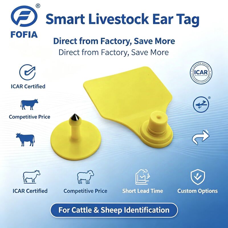 Fofia T904 Tag acustico RFID TPU 72*57mm Codifica laser allevamenti bovini suini pecore Icar