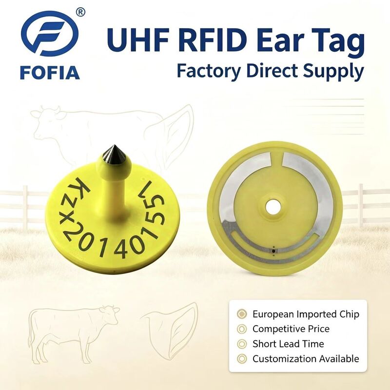 Fofia ICAR ET926 Impermeabile RFID TPU Marchi auricolari per animali FDX-B 134.2Khz EM4305 Chip Bestiame Bovini Suini Ovini