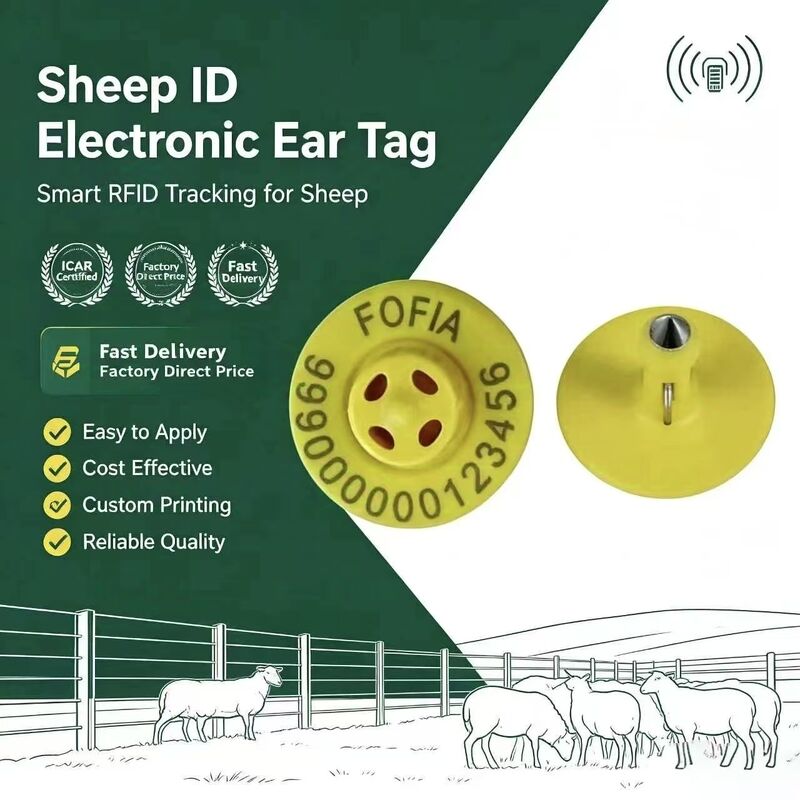 134.2kHz TPU Tag auricolare elettronico con 10 cm di gamma di lettura per suini