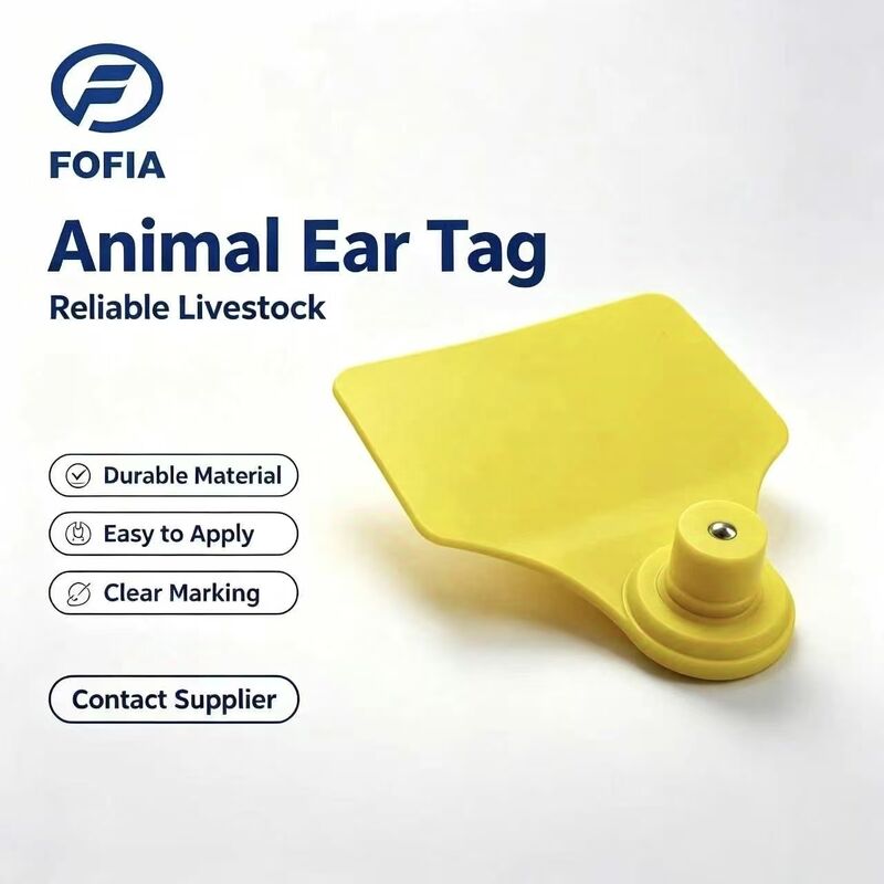 ICAR Fofia T904+T901 Etichetta Auricolare Animale Nuova RFID TPU di Alta Qualità 72*57mm Codifica Laser Garanzia 3 Anni Uso Aziendale per Bovini