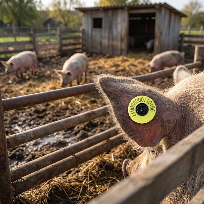 Nuovo Fofia Full ICAR ET908 Cow RFID LF Ear Tag Materiale TPU 350N Tensione 5 anni Garanzia ISO11784/5 Conformità Uso in azienda agricola