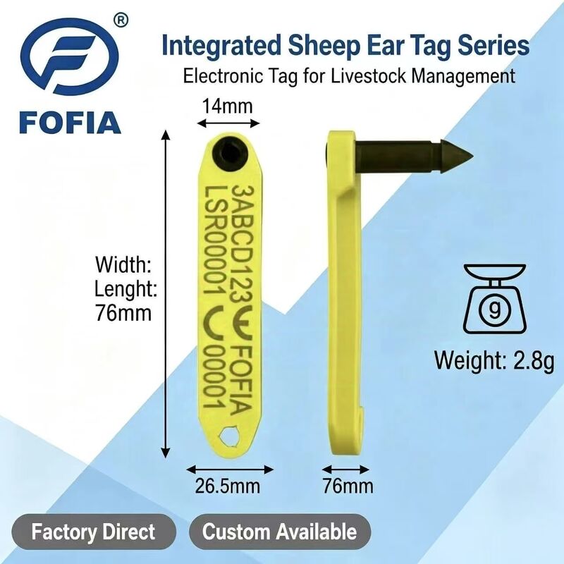 Nuovo Fofia HDX resistente alle alte temperature integrato anti-spargimento TPU laser-codificato elettronico ET969 ovino giallo RFID ear tag 1.5
