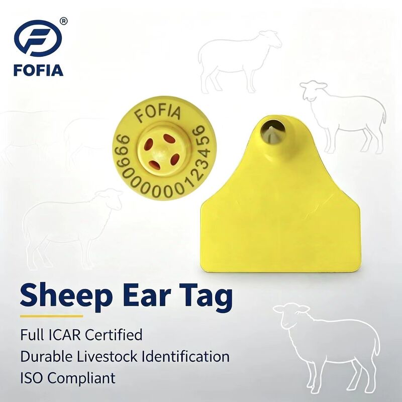Etichetta auricolare elettronica durevole e impermeabile per capre e pecore, nuova RFID TPU di alta qualità, codifica laser, 3 anni