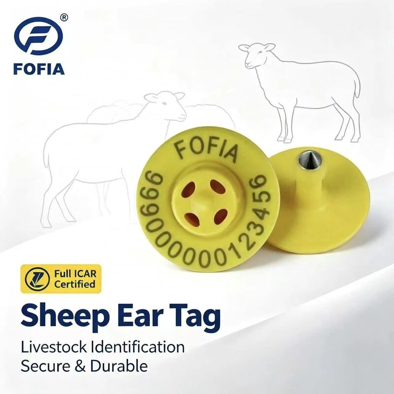 Etichetta auricolare elettronica ET957 di alta qualità 134.2kHz in TPU per uso in fattoria su suini, pecore e bovini, portata di lettura 10 cm, -20~80°C, 29.9x30.3 mm