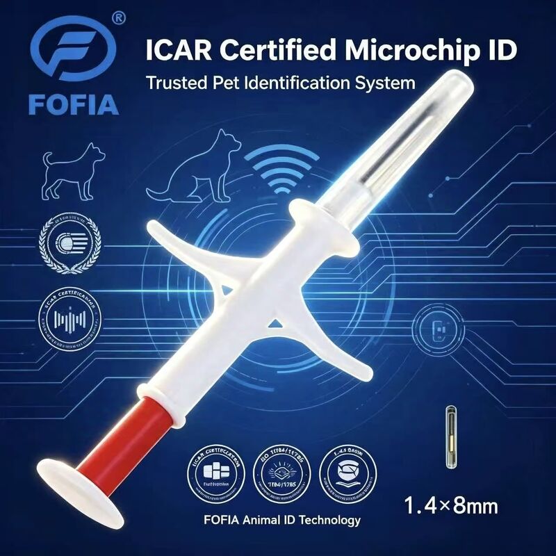 FOFIA Nuovo RFID 134,2 kHz Microchip per animali FDX/EM4305 Chip IP67 impermeabile