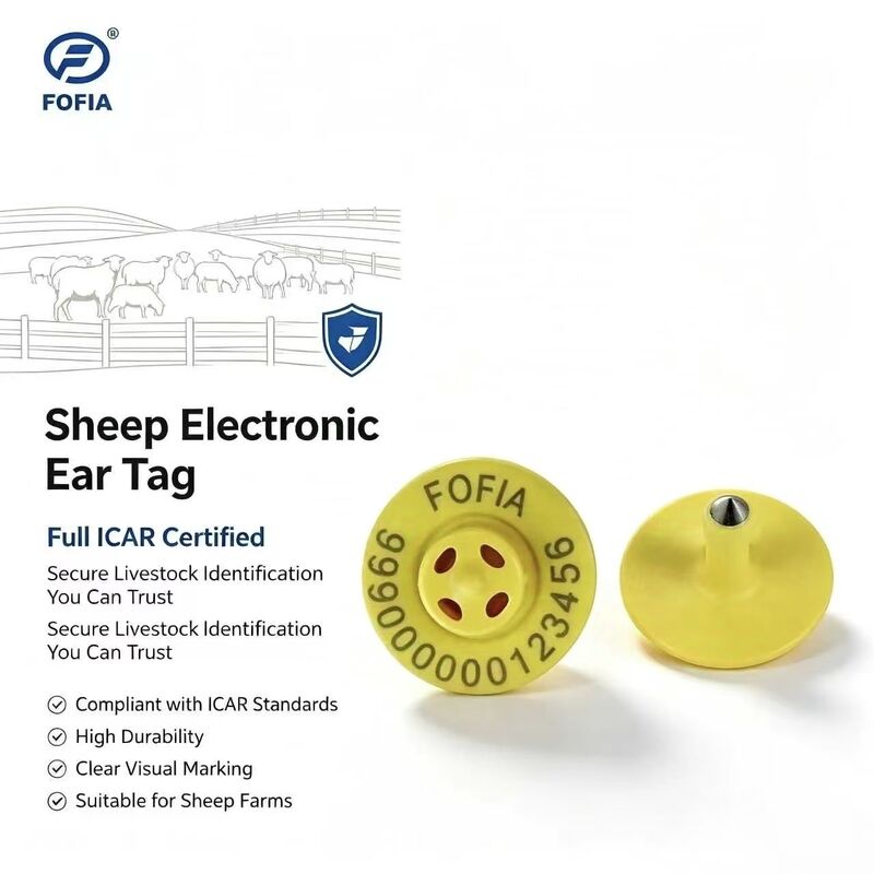 Alta qualità Nuovo OEM ET957 134.2kHz TPU Chip etichette d'orecchio animali per suini pecore mucca-10cm Read Range -20~80C ICar