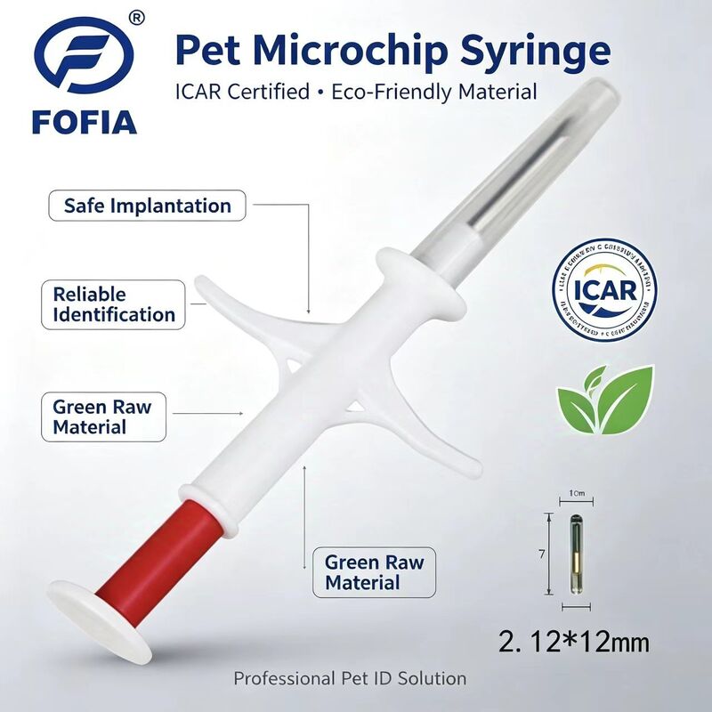 Nuovo Fofia resistente all'acqua Bianco RFID Microchip per animali ZS006 con IP67 e 1.5 anni di garanzia per cani gatto & tag di iniezione per animali domestici