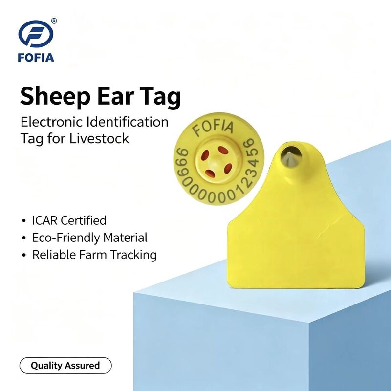 FULL ICAR Certified 134.2KHz FDX-B RFID TPU Material Sheep & Cattle Ear Tag New for Livestock Tracking ET957+T967 Fofia
