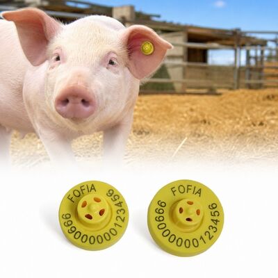 4-7.4 grammi Tag auricolari elettronici di design rotondo con certificazione internazionale ICAR per un'efficace identificazione degli animali