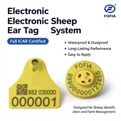 FULL ICAR Certificato 134.2KHz FDX-B RFID TPU Materiale giallo Ovini e bovini Tag orecchio Nuovo tracciamento del bestiame ET957+T967 Fofia 5 anni
